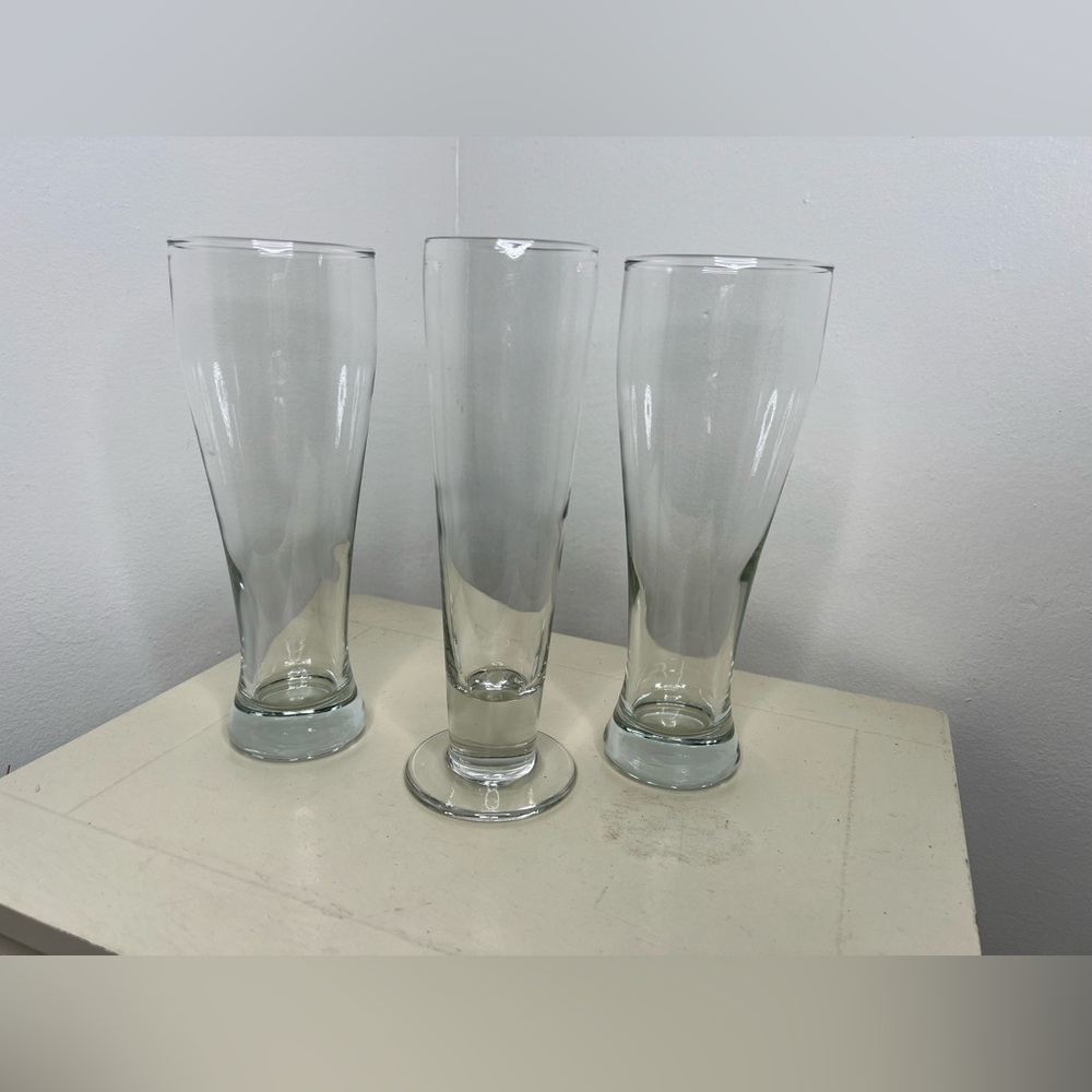 Pilsner Clear Beer Mugs - Set of 3